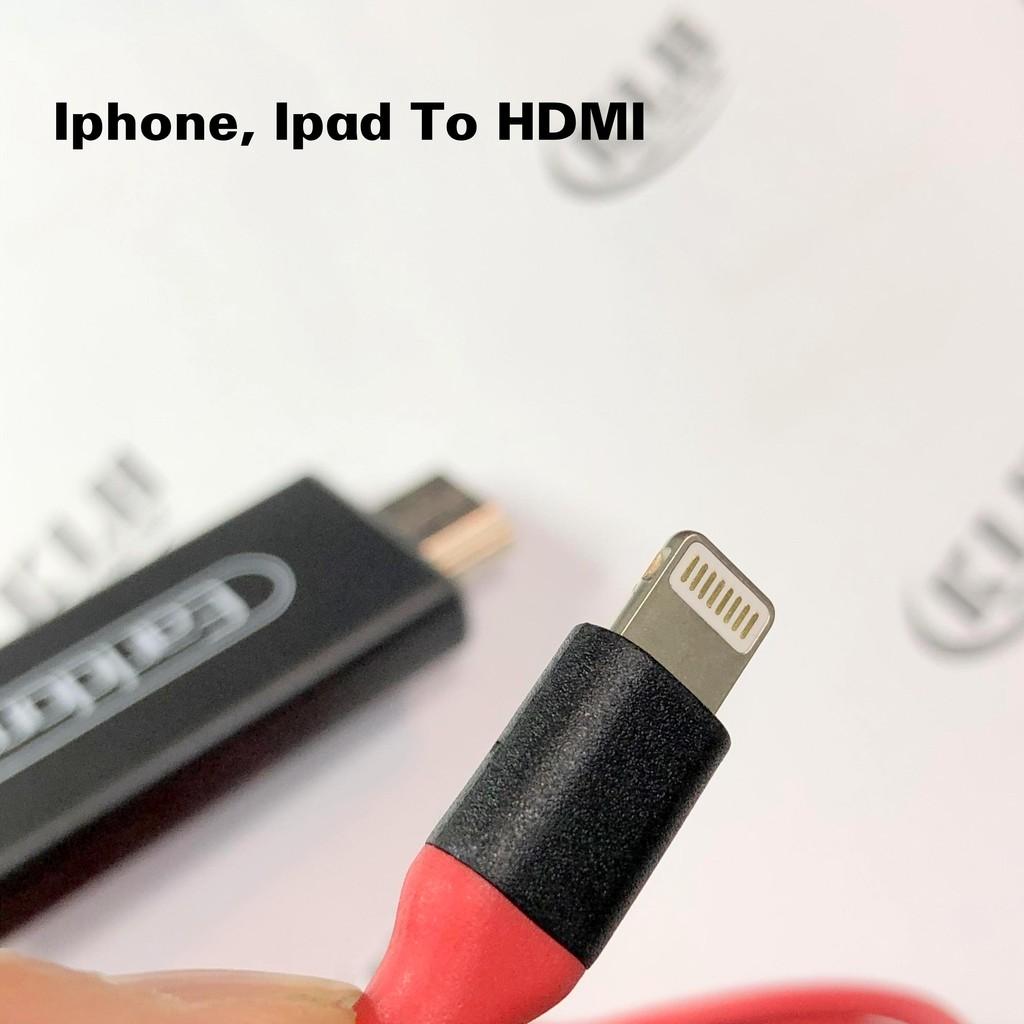 Lightning to hdmi bộ dây cáp kết nối Iphone Ipad ra tivi w5, máy tính, máy chiếu, cắm là nhận - Hàng chính hãng earldom bảo hành 1 năm