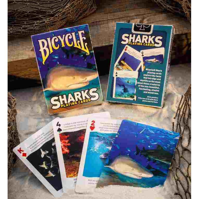 Bài ảo thuật : Bicycle Sharks Playing Cards  S6 in 1