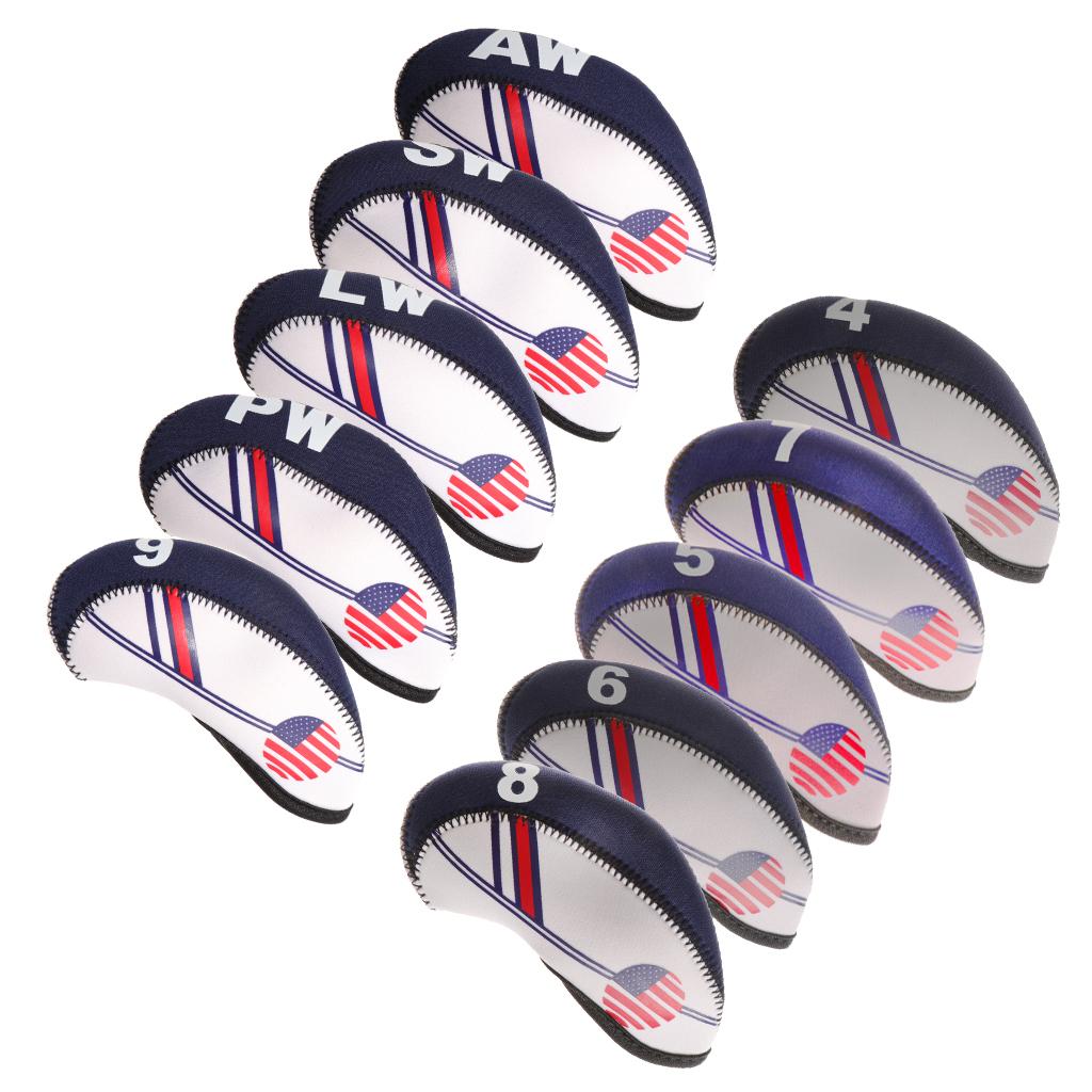 Set 10 Vỏ Bọc Đầu Gậy Golf Bằng Nylon Chống Thấm Nước Tiện Lợi