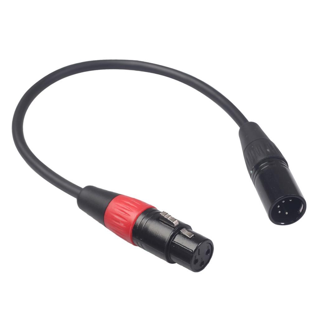 3 Pin Female to 5 Pin Male Cable XLR Camera Stereo Audio Transfer