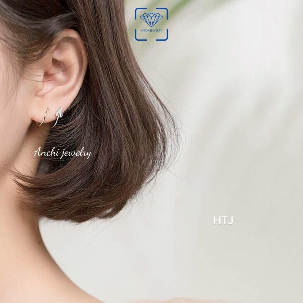 Bông tai, khuyên tai xoắn ốc ôm vành tai cho nam nữ cool ngầu cá tính bạc thật không đen, trang sức Anchi jewelry