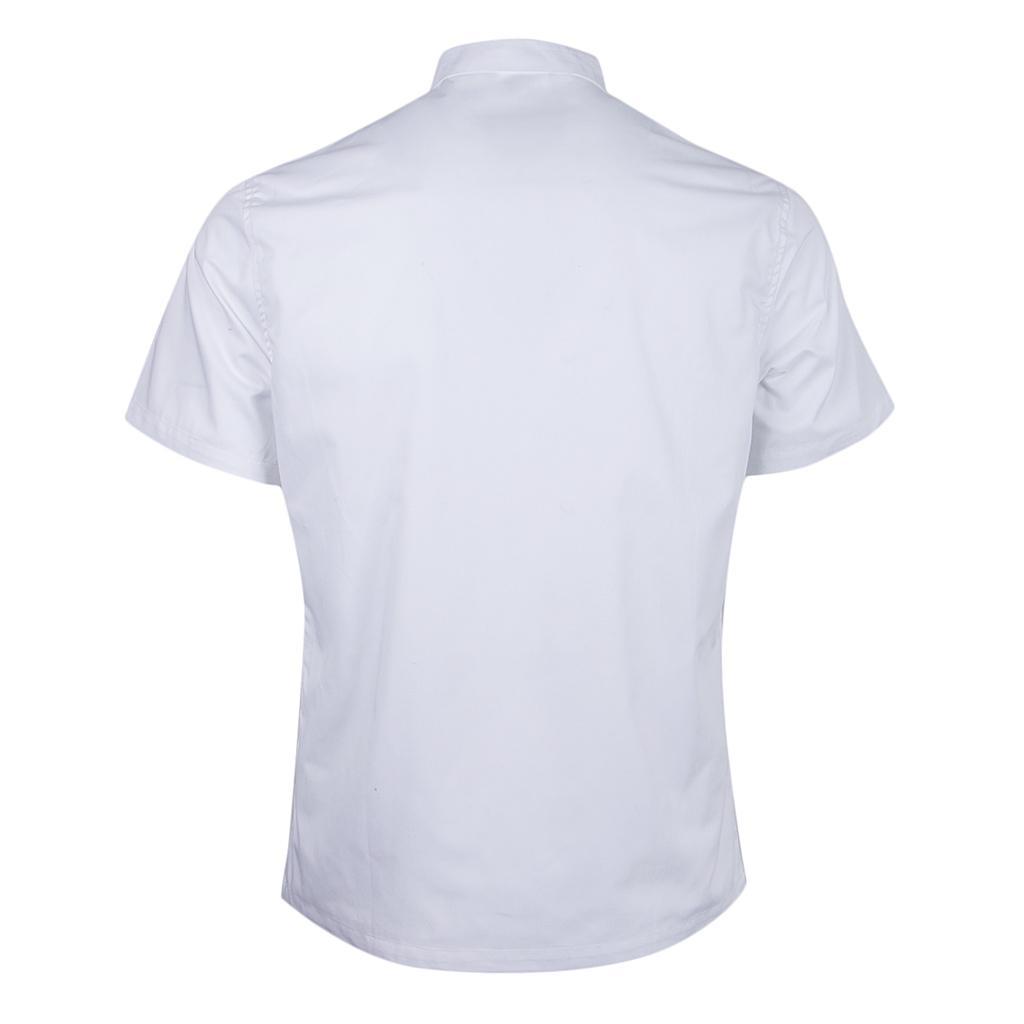 2pcs Womens Mens Chef Jackets Coat Short Sleeves Shirt Kitchen Uniforms