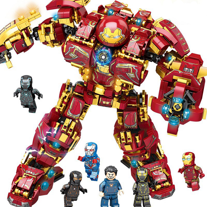 Đồ Chơi Xếp Hình Mô Hình Robot Hulk buster Iron Man Người Sắt MK44 568 Chi Tiết Hộp Đẹp Làm Quà Tặng