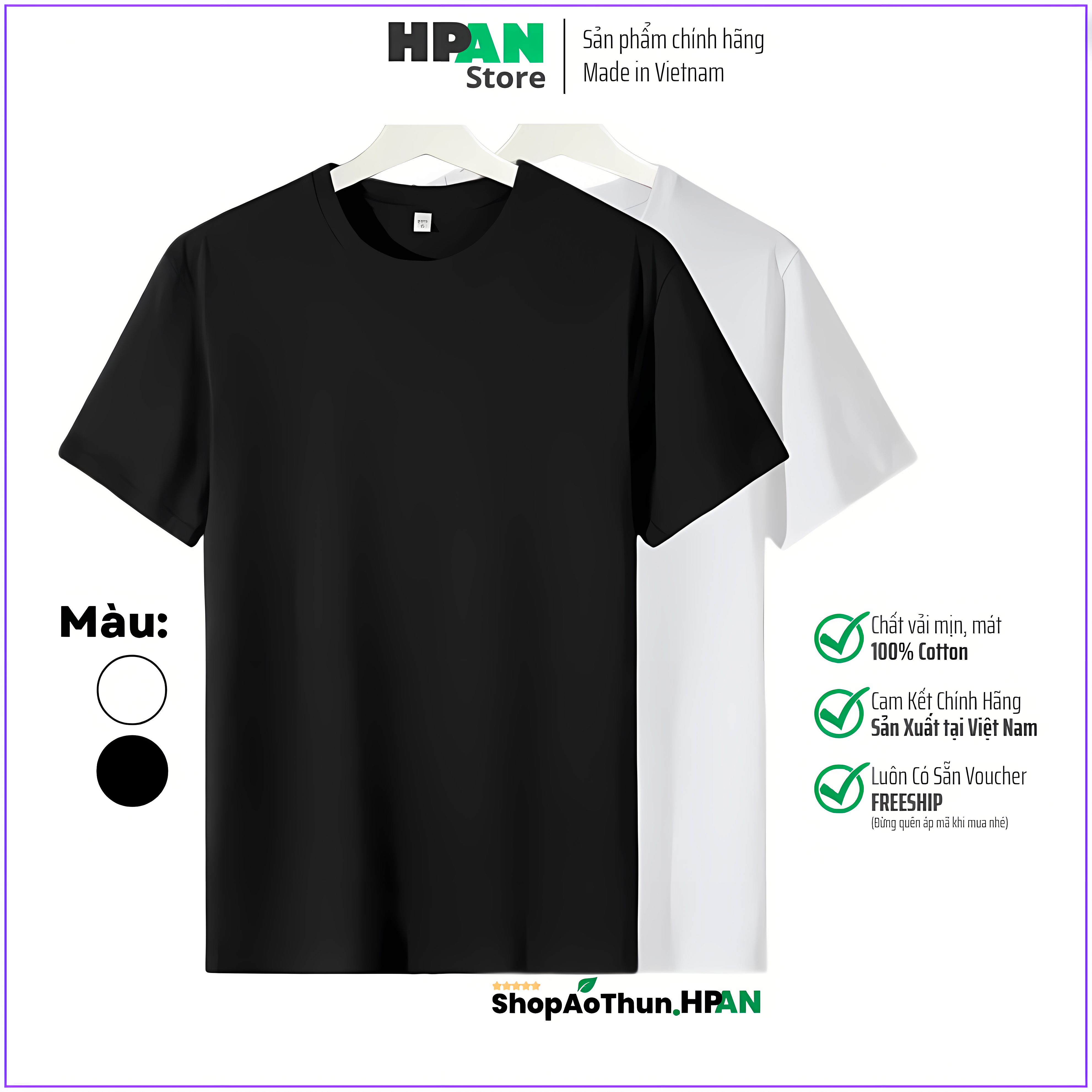 HPAN Store - ÁO THUN BASIC CỔ TRÒN - MADE IN VIETNAM