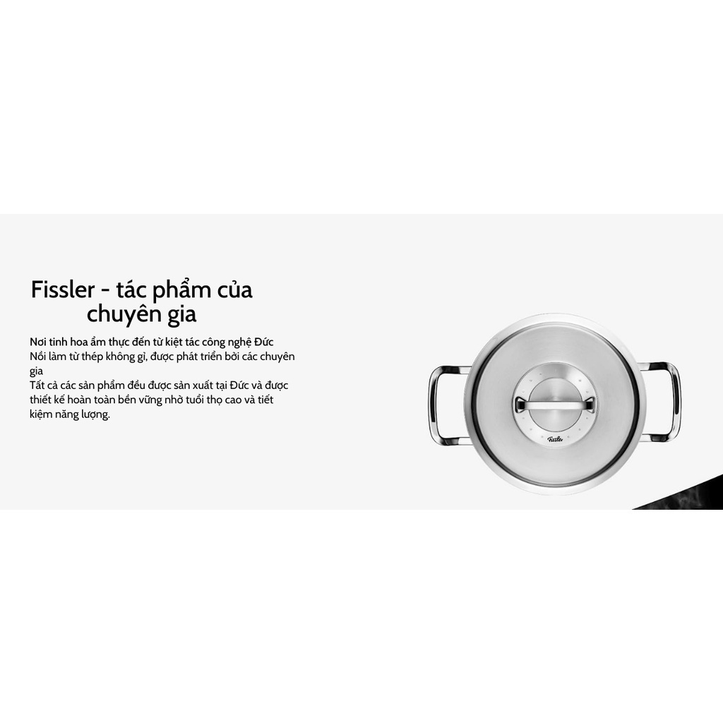 Bộ Nồi FISSLER PURE COLLECTION 5 Món, Có Kèm Quánh, Bộ Nồi Đức, Bộ Nồi Nhà Bếp, Dùng Cho Mọi Loại Bếp, Nhập Khẩu Đức, Hàng Chính Hãng