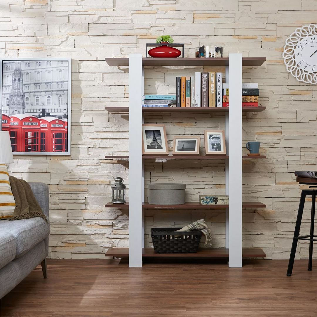 Giá sách gỗ giá trưng bày phòng khách SMLIFE Bodhi
