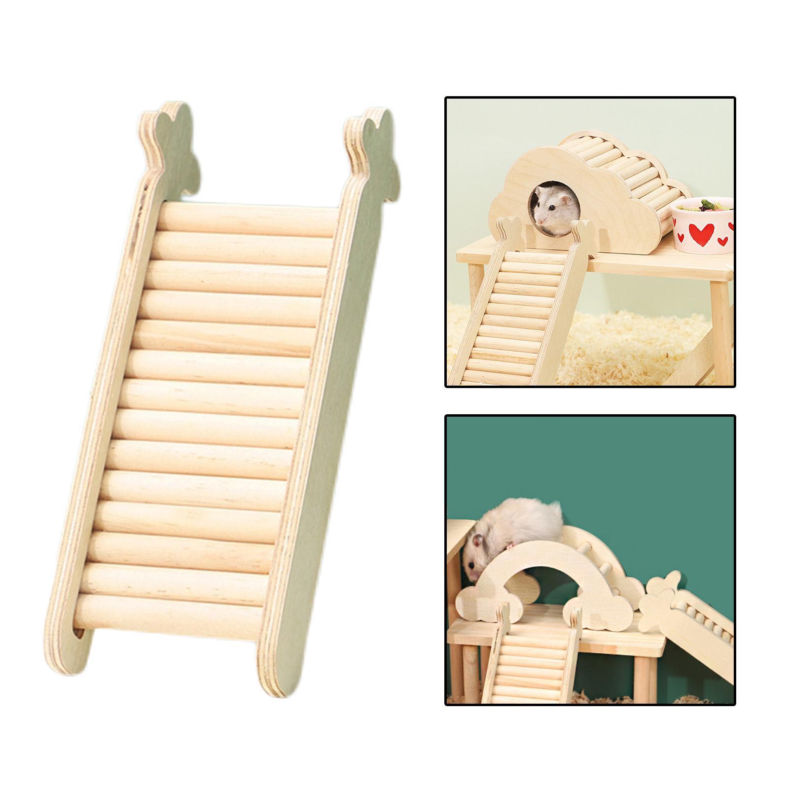 Solid Wooden Rats Hamster Shelter Ladder Decor Small Ladder