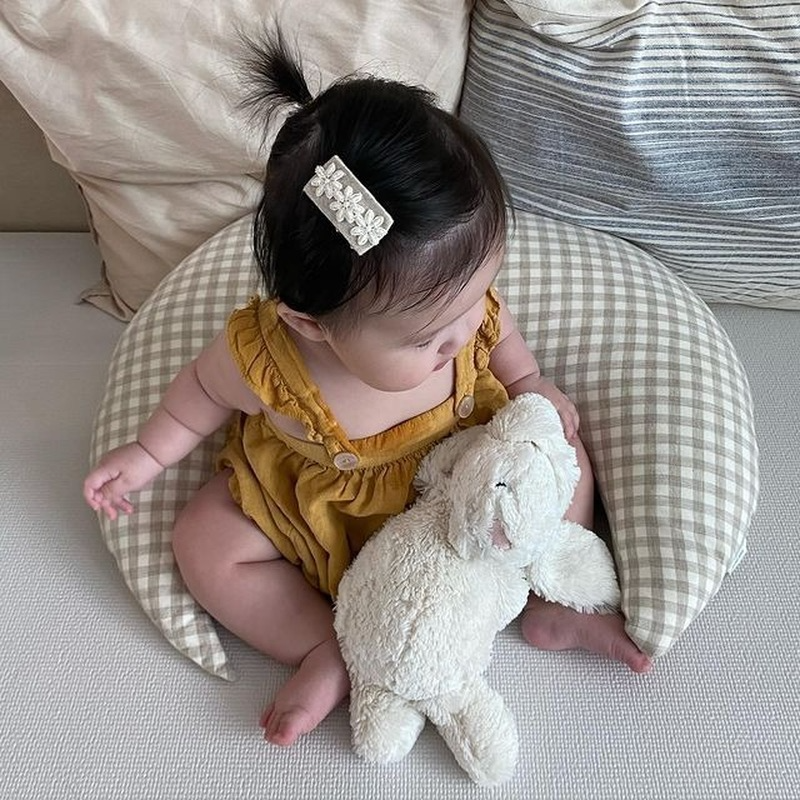 Cotton Kẻ Sọc Trăng Bé Đệm Lưng Trẻ Sơ Sinh Điều Dưỡng Gối Bảo Vệ Giường Cũi Ốp Lưng Trang Trí Phòng Gối Cho Bé Sơ Sinh Phụ Nữ Mang Thai