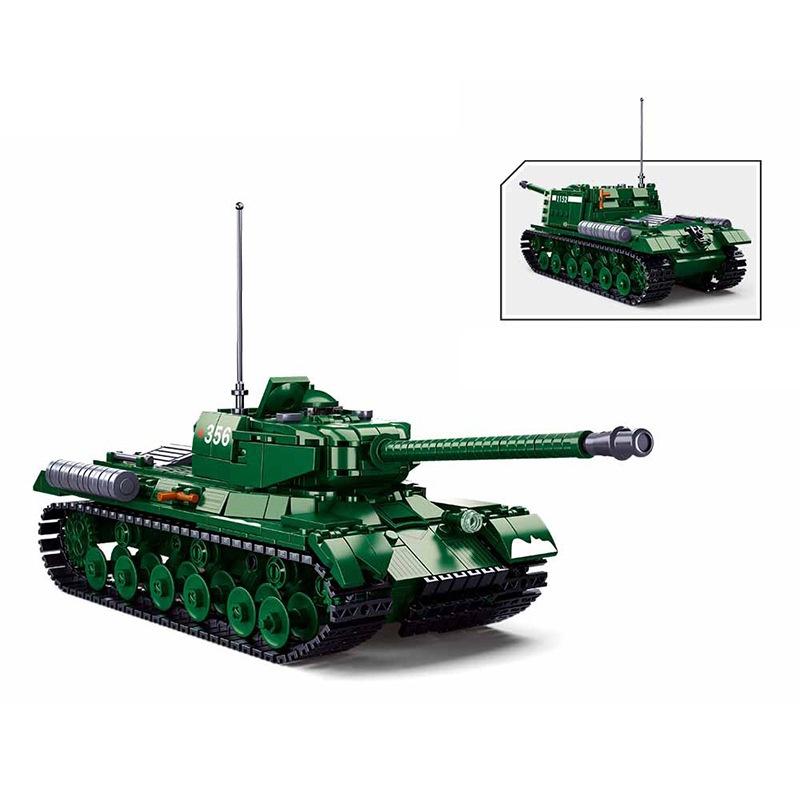 Đồ chơi lắp ráp Xe Tăng Liên Xô IS-2, Sluban B0979 Russy Tank, Xếp hình thông minh, Mô hình Xe Tăng