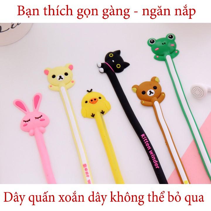 Dây quấn dây tai nghe, dây sạc xoắn hình thú - Dụng cụ kẹp dây điện