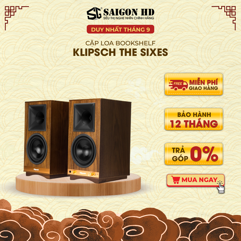 Loa Bluetooth Klipsch The Sixes (Walnut) - Hàng Chính Hãng