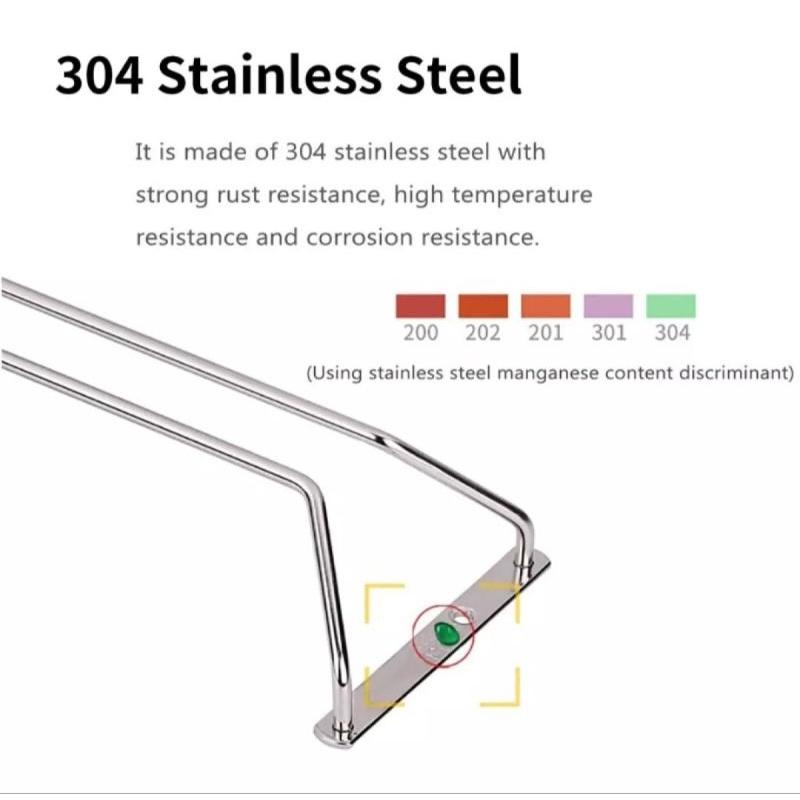 Sus304 giá treo ly 3 hàng inox sâu 27cm 30cm và 40cm