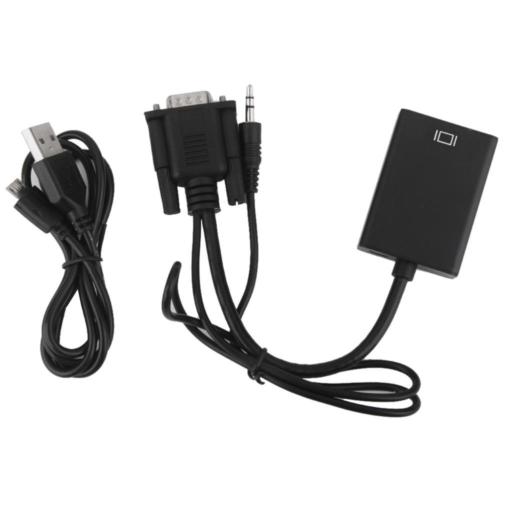 VGA Male with Audio Cable to HDMI Converter Adapter Lead for HDTV PC DVD