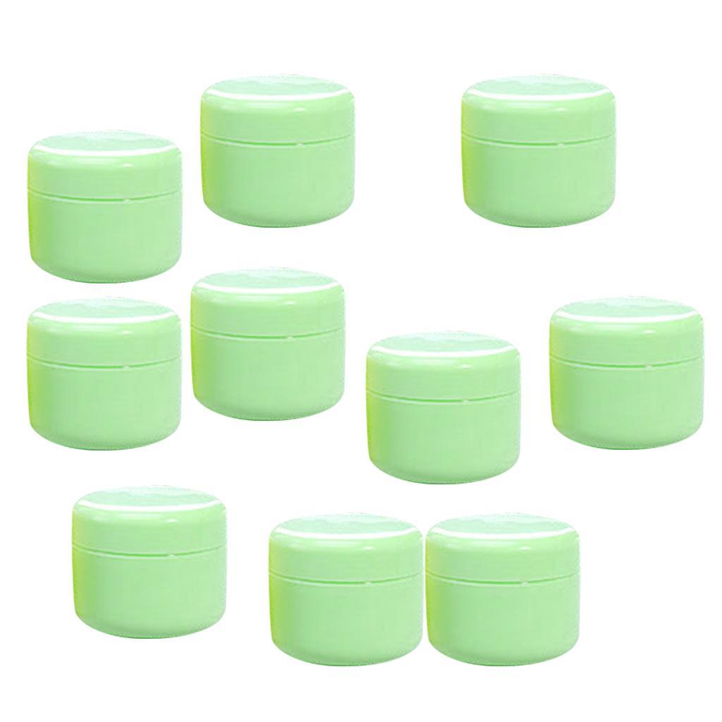 2X Refillable Plastic Empty Face Cream Cosmetic Container with Lid Green-50g