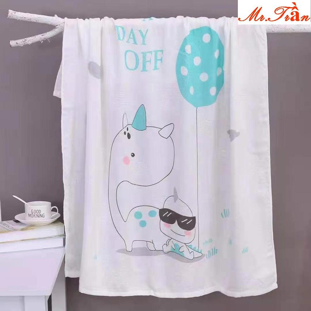 Chăn lụa điều hòa sợi tre siêu đẹp, chăn đắp mùa hè cho bé mang đi học kích thước 110x110 cm