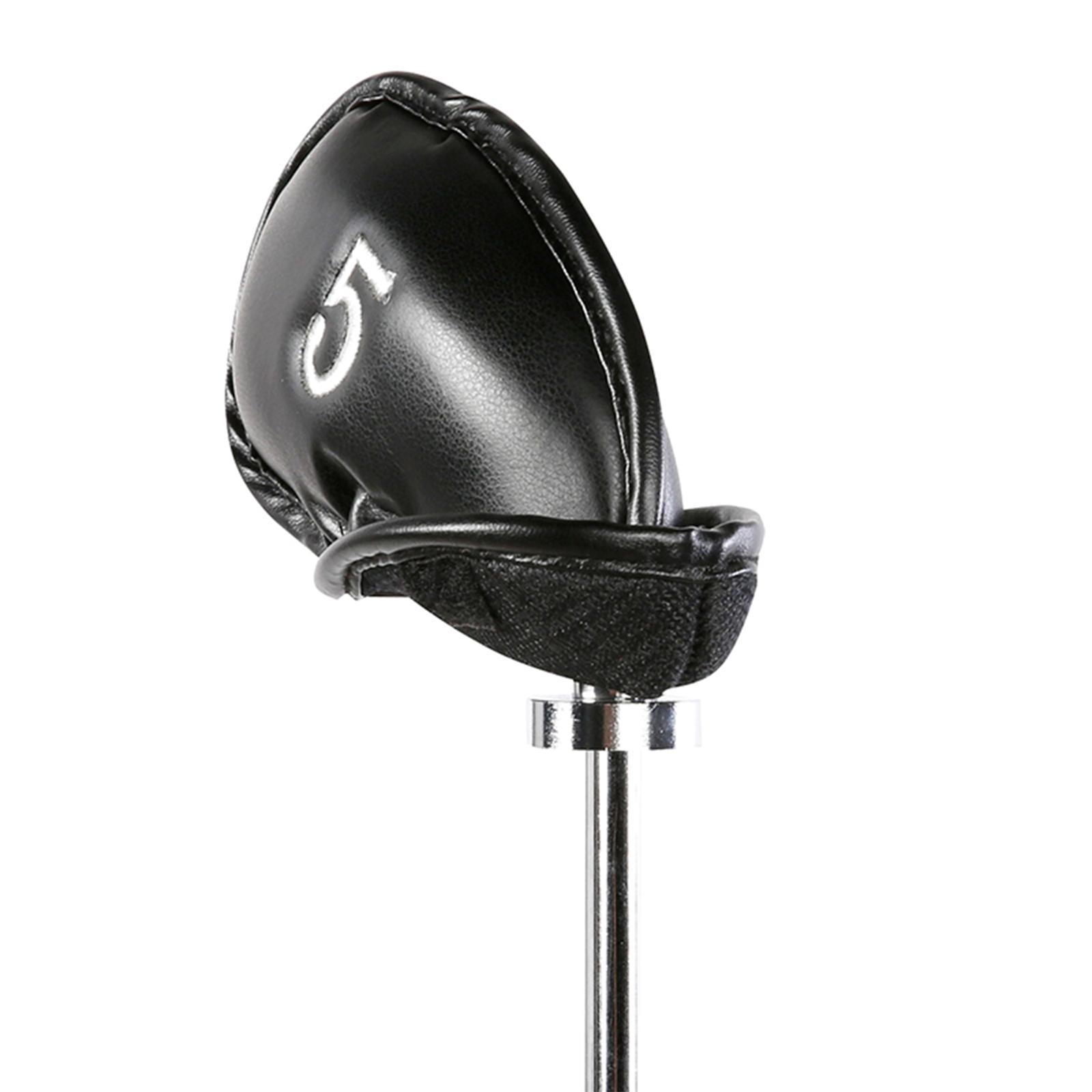 12 Pieces Golf Iron Headcover Set Premium PU Leather Golf Club Head Covers