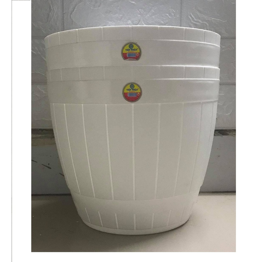 2 Chậu Nhựa Trồng Cây Việt Nhật Plastic No.2227 Màu Trắng
