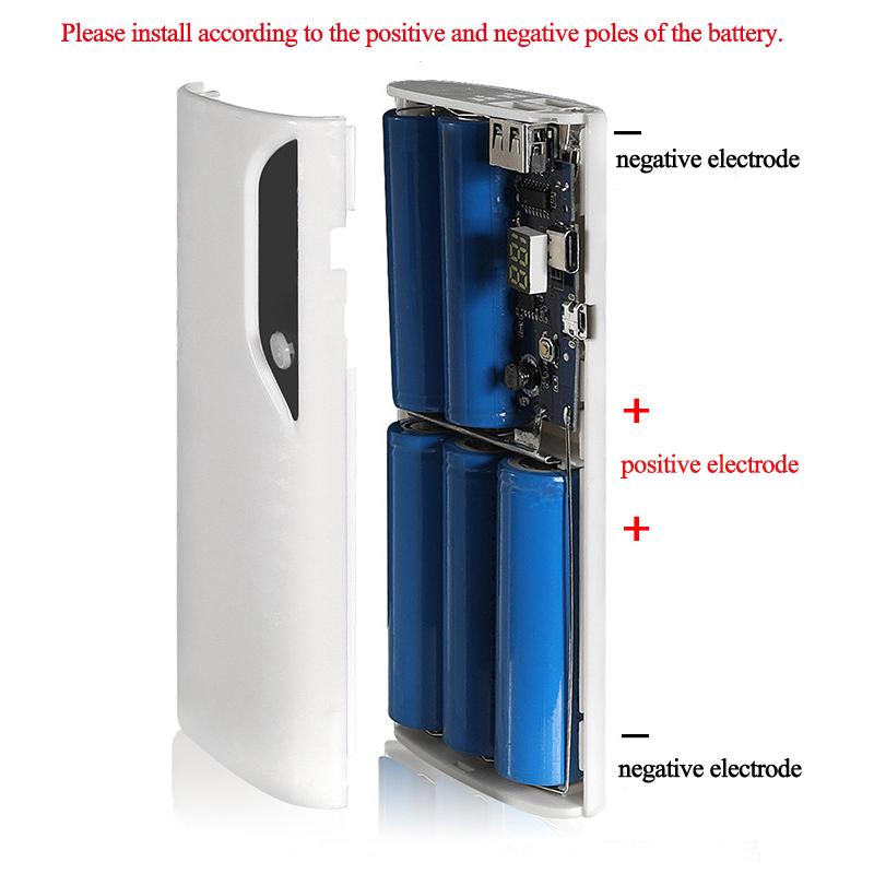 5x18650 Power Bank Box Portable 5V Dual USB Sạc điện thoại di động Hộp đựng pin DIY Shell 18650 Hộp sạc có đèn LED Màu sắc: B- Xanh dương