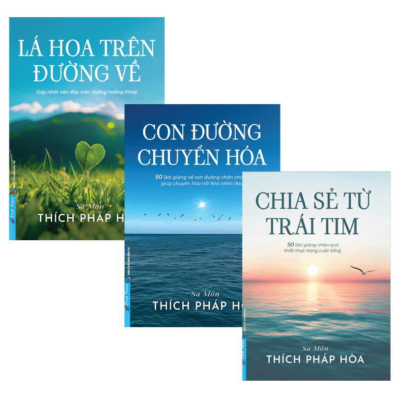 Combo Sách Thích Pháp Hòa - Chia Sẻ Từ Trái Tim & Con Đường Chuyển Hóa & Lá Hoa Trên Đường Về - Tặng Kèm Túi Vải