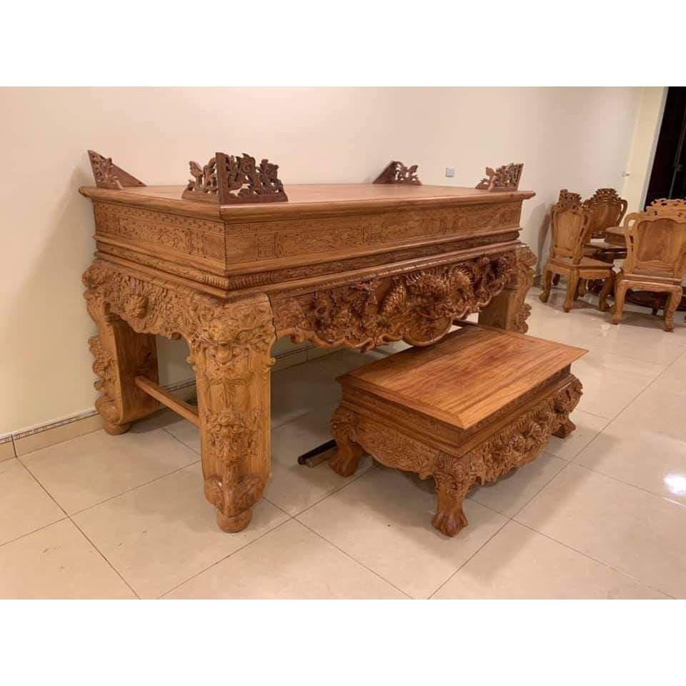 Sập thờ gỗ gõ đỏ chân 24