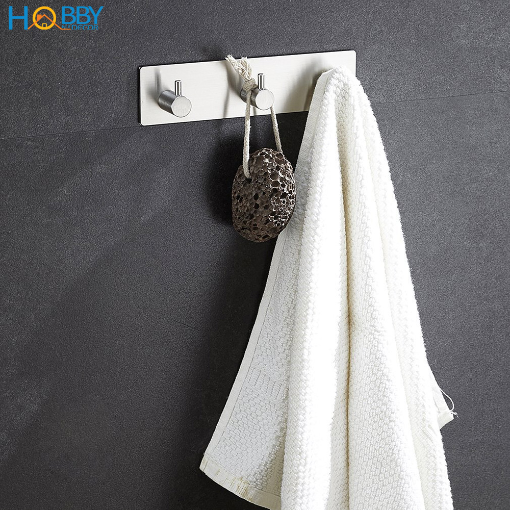 Móc treo quần áo dán tường 3 chấu Inox 304 Hobby Home Decor 3TV160 không rỉ sét kèm keo dán gạch men kính