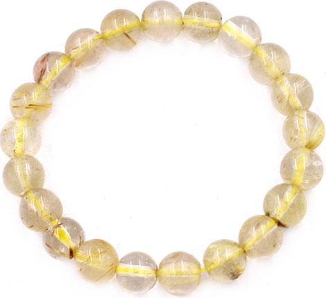 Chuỗi đeo tay Thạch Anh Tóc Vàng 7 ly 21 hạt - hợp mệnh Kim, mệnh Thổ - Chuỗi size nhỏ phù hợp cho nữ