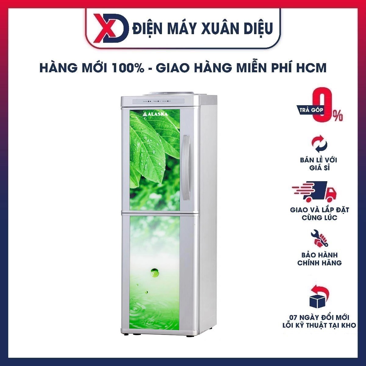 MÁY NÓNG LẠNH BÌNH ÚP CÓ NGĂN LẠNH ALASKA R72C (hàng chính hãng) (chỉ giao HCM)