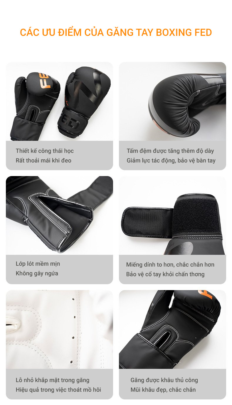 Gang tay boxing Nữ FED-XM0107 size 6oz