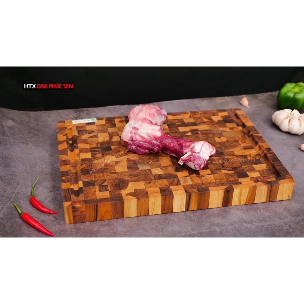 Thớt Gỗ Teak Cao Cấp - Chặt thái, Trang Trí - 40x28x3,8cm - DC05 | HTX DAO PHÚC SEN