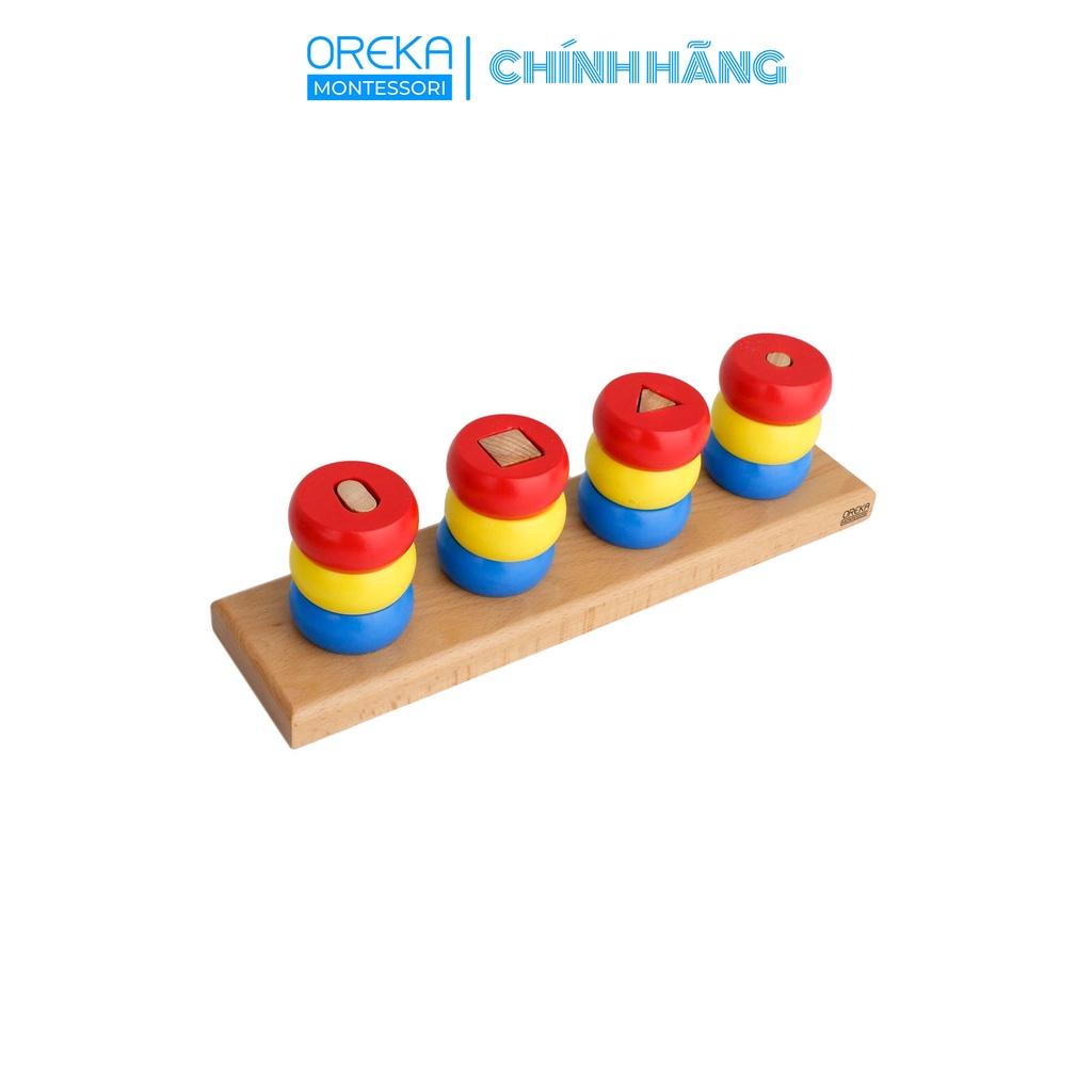 Đồ chơi trẻ em Oreka Montessori Khay phân loại các bảng hình tròn kiểu 2 - 0190910
