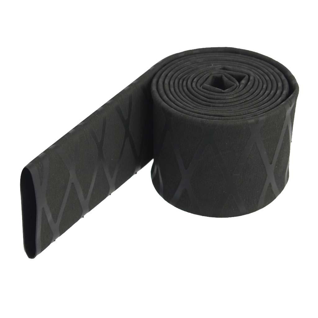 2xNon Slip Textured X-Tube Heat Shrink Tubing Fishing Rod Grips 35mm Black