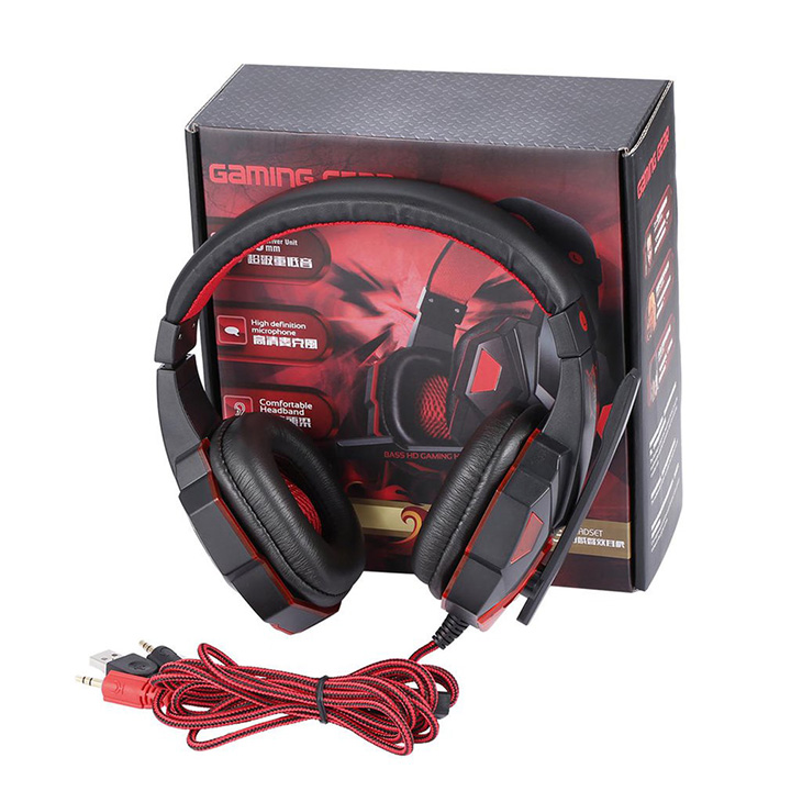 Tai nghe chụp tai Headphone gaming có dây kèm mic Hewolf hàng chính hãng nghe nhạc xem phim chơi game cực đã có đèn LED cực đẹp