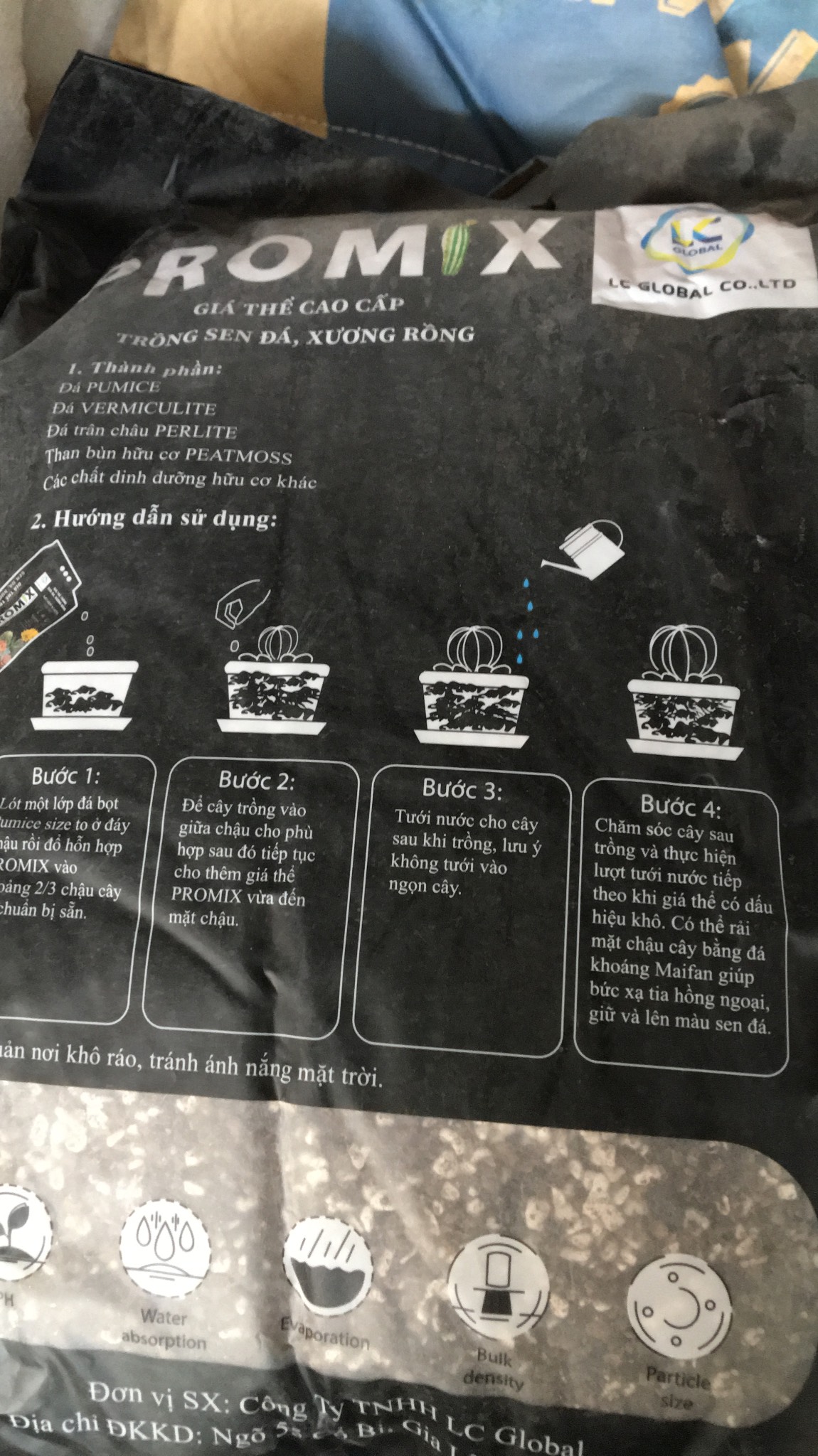Giá Thể PROMIX Trồng Sen Đá, Xương Rồng, Cây Mọng Nước- Trộn sẵn bao 14 Lít