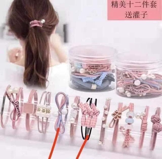 Hộp 12 chun buộc tóc mẫu mới