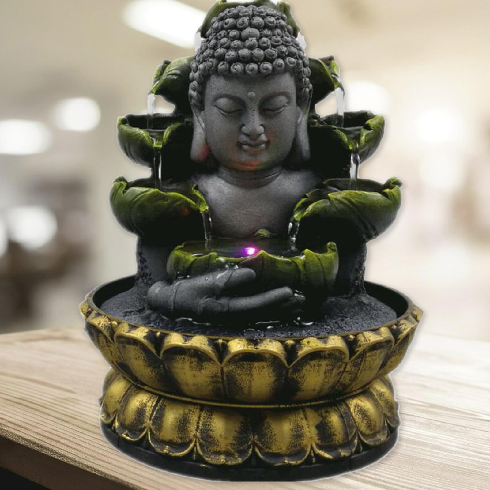 Buddha Tabletop Fountain Desk Bedroom Waterfall Home Ornament