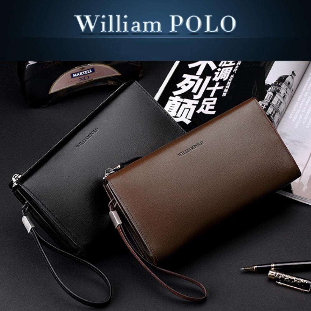 Ví nam cầm tay WILLIAMPOLO,Chất liệu Da BÒ cao cấp chống thấm nước, thiết kế nhiều ngăn, kiểu dáng lịch sự-