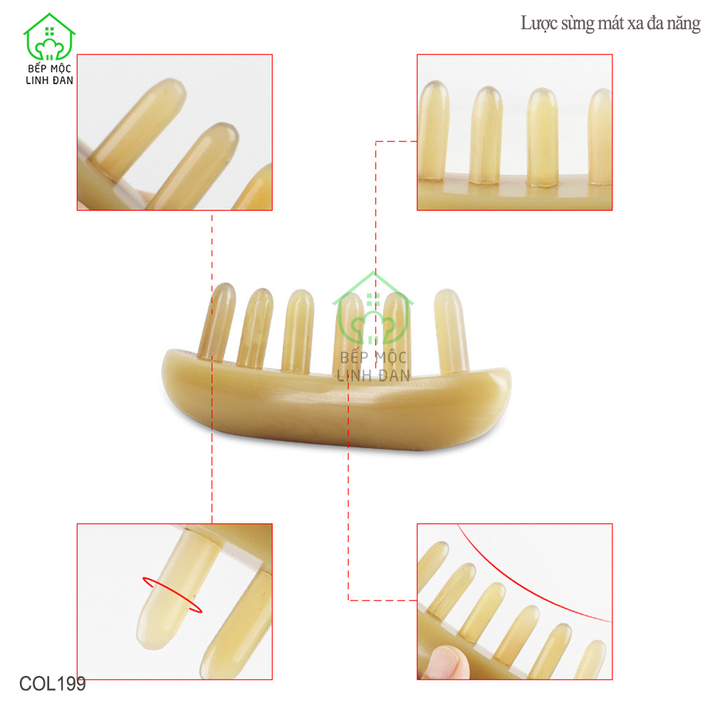 Lược Sừng Mát Xa Toàn Thân Đa Năng Thư Giãn - Giúp Lưu Thông Khí Huyết