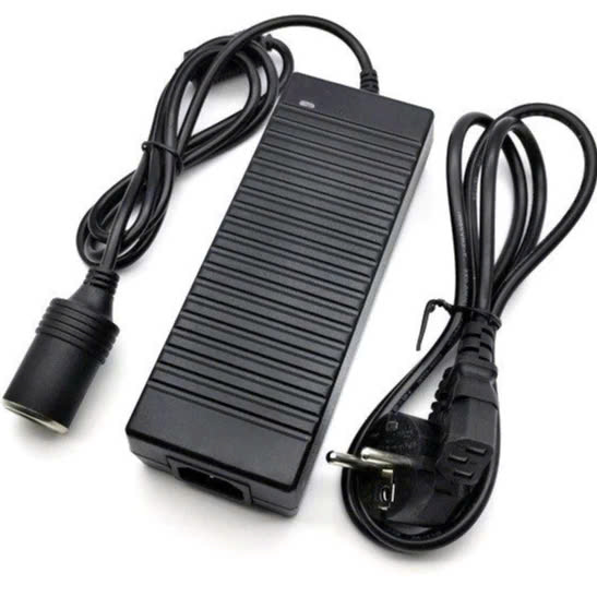 Bộ Đổi Nguồn 220V Sang 12V - 10A Có Tẩu Cắm – Dùng Cho Máy Bơm Lốp, Hút Bụi, Quạt 12V