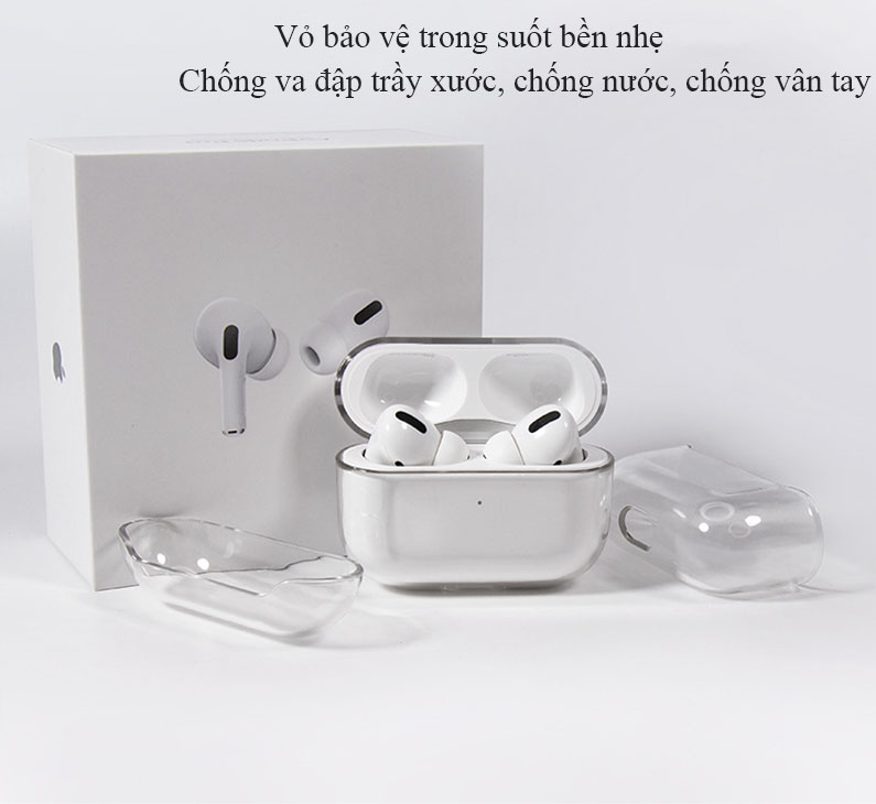 Bao Ốp Case Dành Cho Apple Airpods Pro Chất Liệu PC Trong Suốt