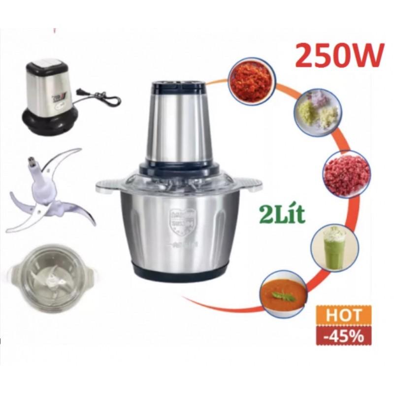 Máy xay thịt đa năng cối Inox 304 2L Công xuất 250W Lưỡi Kép