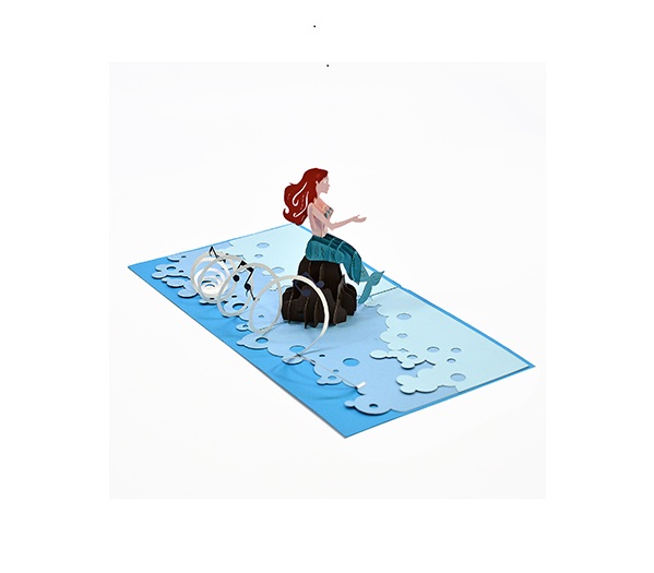 E02 -  Thiệp 3D Nàng Tiên Cá – Mermaid Pop Up Card – Viethands Giftshop
