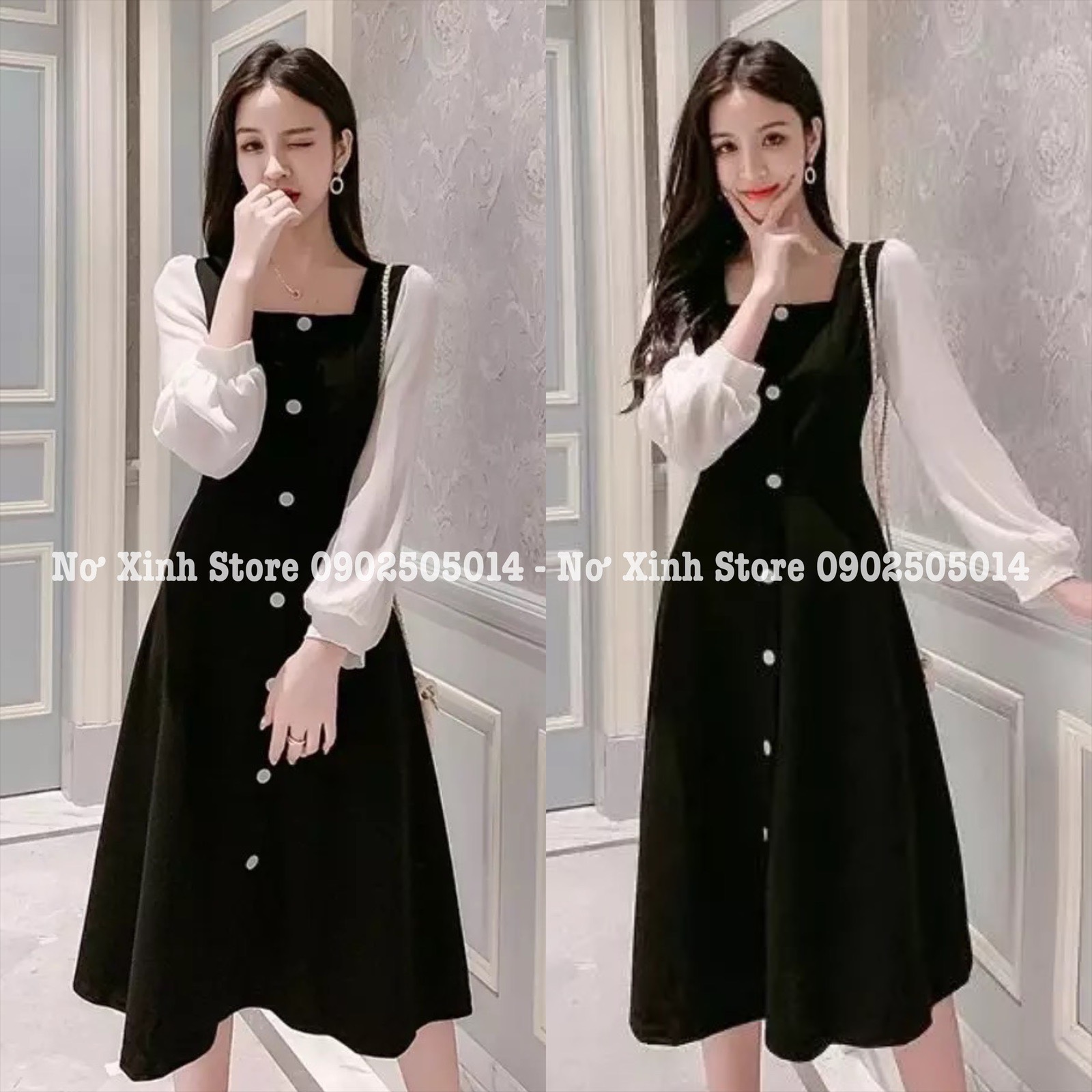 Đầm Hàn Quốc Công Sở Tay Dài Cao Cấp Size M-L-XL-XXL ( kèm ảnh thật