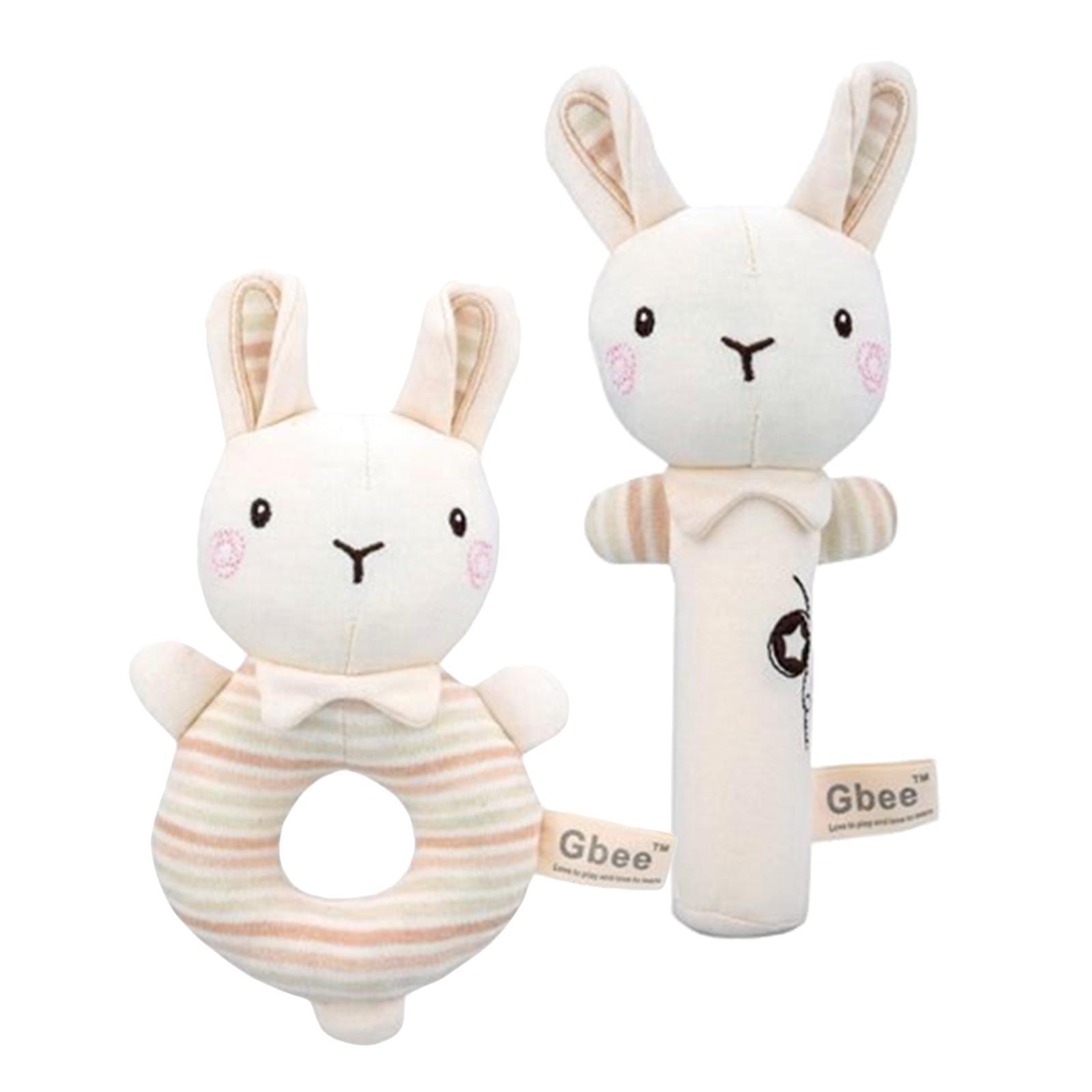 2x Cute Baby Rattle Toys Stuffed Educational Toys Hand Grip Toys