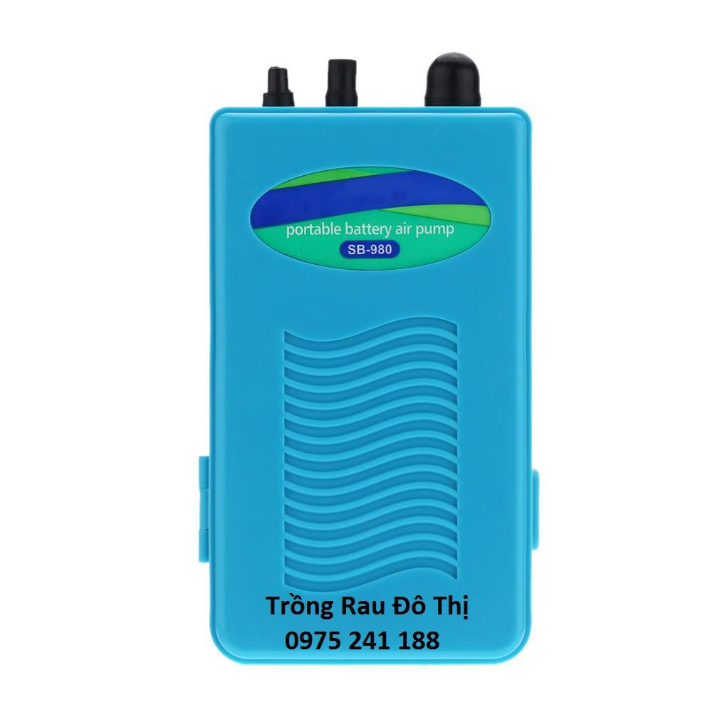 Máy sủi khí oxy chạy pin SB-980, thuận tiện sử dụng khi mất điện