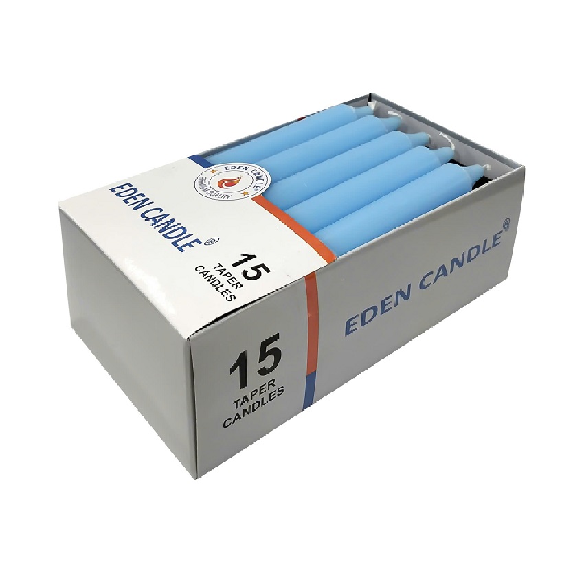 Hộp 15 cây nến thơm thẳng Eden Candle FTRAMART EDC2317 cao 15cm (Xanh da trời)