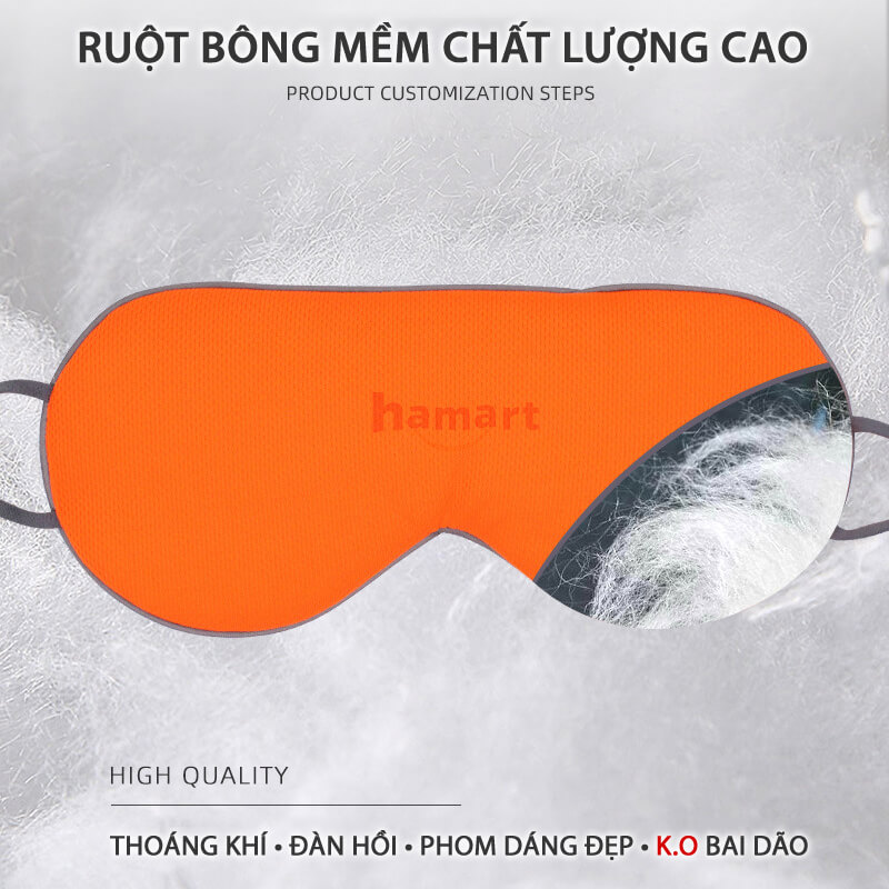 Mặt Nạ Che Mắt Ngủ Lụa Mềm 2 Mặt Hamart Băng Bịt Mắt Ngủ Lưới Mắt Chim Thoáng Khí Cao Cấp