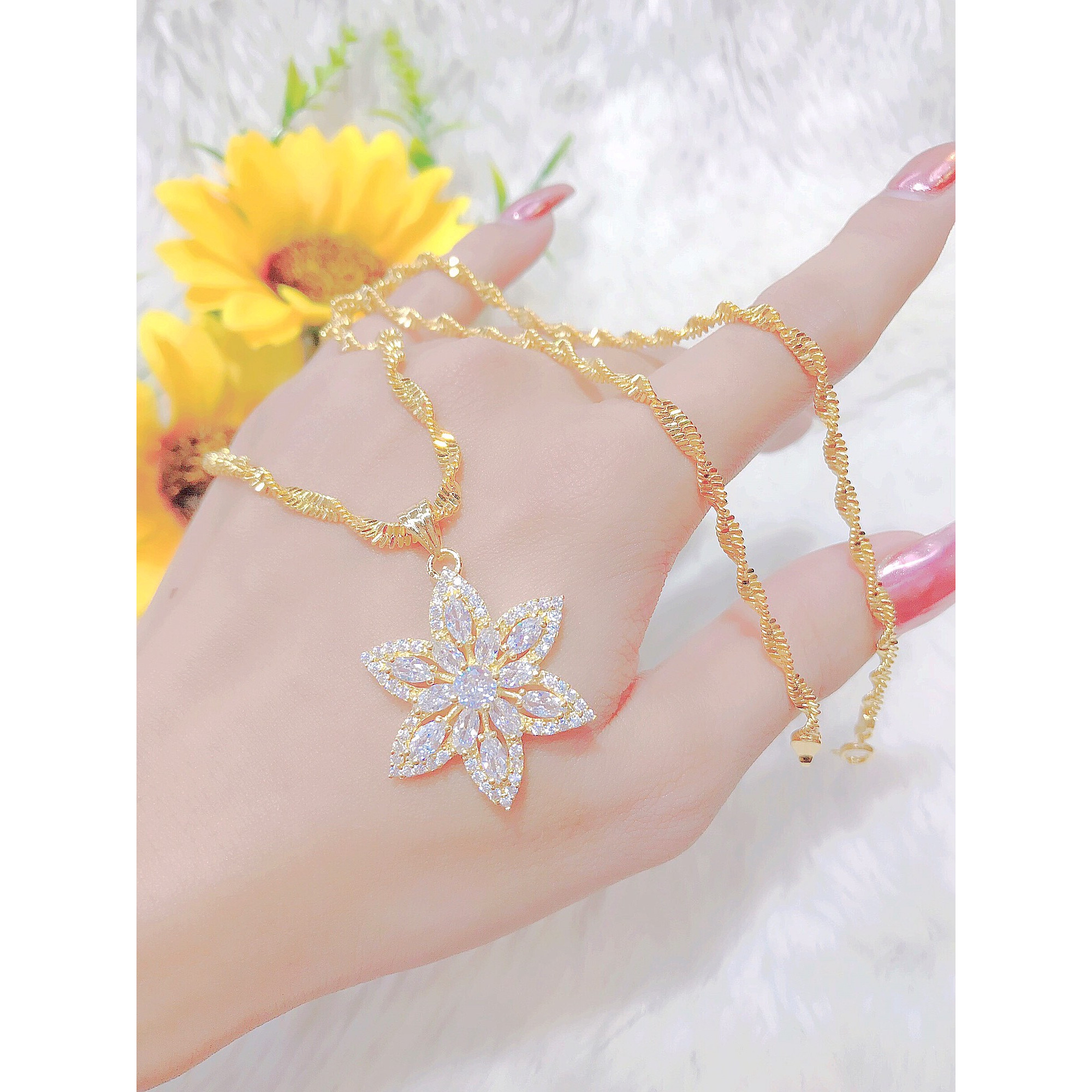 Dây chuyền nữ mặt xoàn mạ 18k cao cấp H512