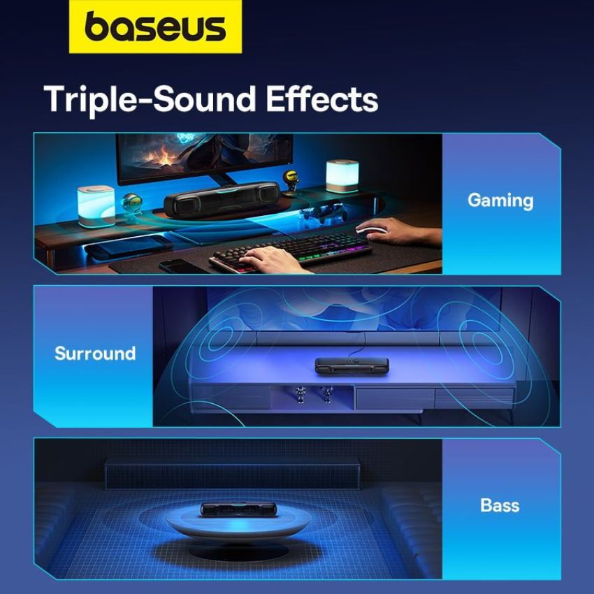 Loa Baseus AeQur DS10 Mini Soundbar A20054402111-00 bluetooth không dây - Hàng Chính Hãng