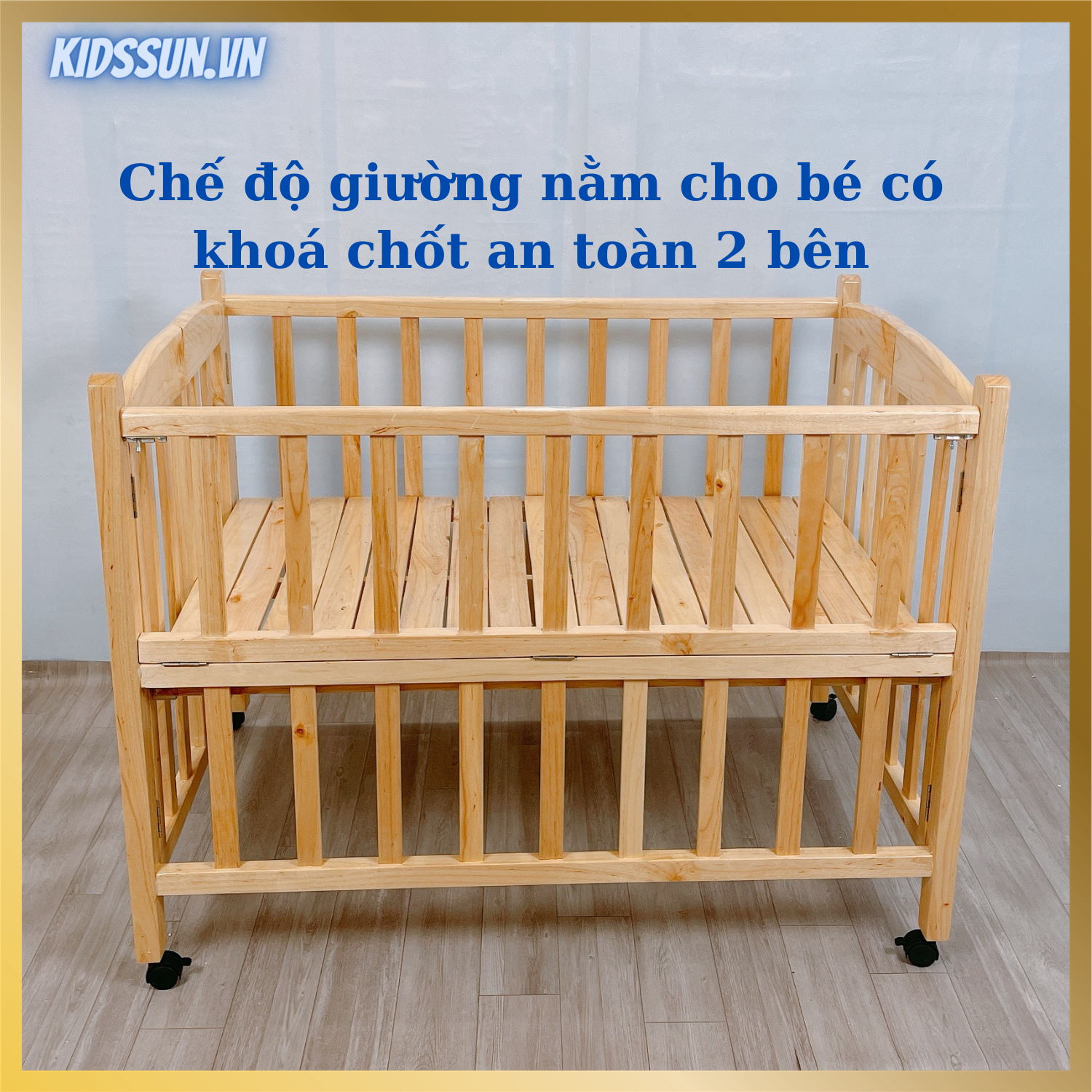 Nôi Cũi Gỗ Quế Màu Tự Nhiên Giường Cũi Cho Bé Kích Thước [120x80x96cm] Chịu Tải Lên Tới 60kg Dùng Cho Bé Tớ 3 4 Tuổi Tặng Kèm Bánh Xe Hàng Xuất Khẩu