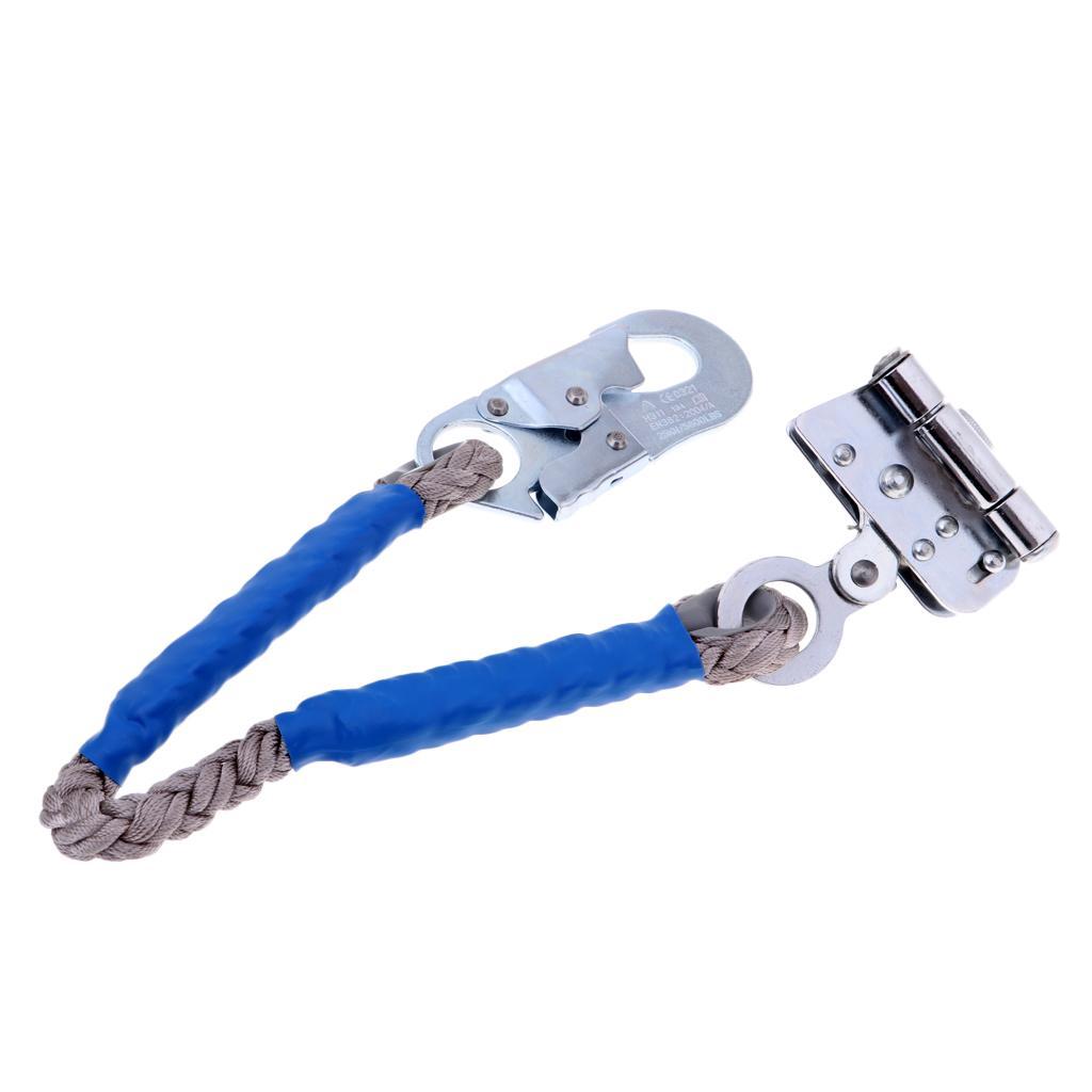 16mm Outdoor Rock Climbing Ascender Rigger Rope Grab Shock Lanyard Snap Hook
